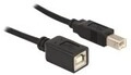 Delock USB-Verl&auml;ngerungskabel USB Type B W bis B M 2 m Schwarz (83427)