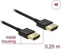 DeLock 85117, Delock Slim High Quality HDMI mit Ethernetkabel M bis M 25 cm