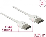 DeLock 85120, Delock High Speed HDMI with Ethernet mit Ethernetkabel M bis M 25 cm