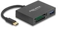 Delock USB-C Card Reader f&uuml;r XQD und SD Speicherkarten+ USB 5 Gbps Typ-A (91711)
