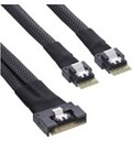 InLine Slim SAS Kabel SFF-8654 8i zu 2x 4i 0.5m 0,5 m Serial Attached SCSI (27649A)