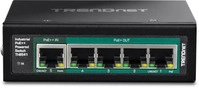 TRENDnet TI-B541, TRENDnet 5-Port DIN-Rail Switch PoE++ Powered mit PoE Pass-Through