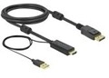 Delock HDMI auf DisplayPort 1.2 Stecker 4Ka30Hz 2 m Digital/Display/Video 2 m (85964)