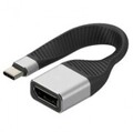 Techly USB-C Stecker zu Displayport Buchse kurz flaches FPC Kabel 0,131 m Schwarz