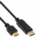InLine 30er Bulk-Pack DisplayPort zu HDMI Konverter Kabel schwarz 2m Schwarz