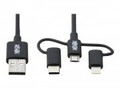 Tripp Eaton Lite Series Universal USB-A to Lightning USB Micro-B and USB-C