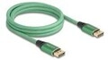 Delock DisplayPort Kabel 16K 60 Hz 2 m gr&uuml;n Metall 2 m Gr&uuml;n (80630)