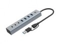 Conceptronic USB-Hub 7-Port 3.0 ->7x3.0 5Gbps m.Netzteil gr (HUBBIES20G)