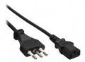 InLine Stromkabel CEI 23-16/VII S bis IEC 60320 C13 250 V 10 A 3 m Schwarz...