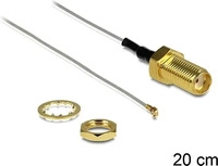 DeLock 88814, Delock Antennenkabel SMA W bis I-PEX M 20 cm Koax Grau (88814)