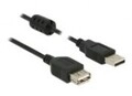 Delock USB-Verl&auml;ngerungskabel USB M bis W 2.0 1.5 m Schwarz (84884)