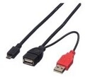 ROLINE USB- / Stromkabel Micro-USB Typ B M bis USB B nur Strom 1 m Schwarz