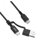 InLine 2-in-1 USB-C Kabel+ USB-A Adapter USB 2.0 100W TPE schwarz 2m Digital/Daten