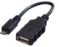ROLINE USB-Kabel Micro-USB Typ B M bis USB W 15 cm Schwarz (11.02.8311)