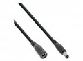 InLine DC Verl&auml;ngerungskabel Stecker/Buchse 5.5x2.5mm AWG 18 schwarz 2 m (26902G)