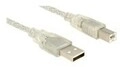 Delock USB-Kabel USB Typ B M bis M 2.0 1.5 m durchsichtig (83893)