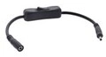 InLine DC Kabel mit Schalter ST/BU 3,5x1,35mm AWG 18 schwarz 0,20m