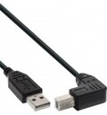 InLine USB 2.0 Kabel A an B unten abgewinkelt schwarz 0,3m Schwarz (34503U)