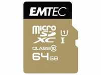 EMTEC microSD Class10 Gold+ 64 GB Speicherkarte microSDXC 64 GB Class10 Gold+