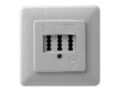 ZE-KOM 3x6 Standard Anschlussdose Unterputz TAE-NFN Pearl White RAL 1013 Abdeckung