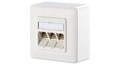 METZ CONNECT IT E-DAT modul 3x88 AP Wanddose RJ-45 X 3 Pure White RAL 9010