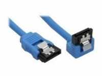 InLine SATA-Kabel Serial ATA 150/300/600 SATA bis 50 cm 90° Stecker rund Blau
