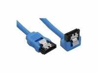 InLine SATA-Kabel Serial ATA 150/300/600 SATA bis 15 cm 90° Stecker rund Blau