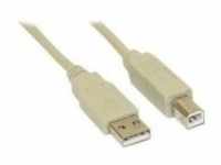 InLine USB-Kabel USB M bis Typ B M 10 m beige (34550H)