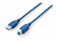 equip USB A / B 3.0 1.8m A B Blau Kabel Connection Cable A/M to B/M (128292)