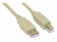 InLine USB 2.0 Kabel A an B beige ANSCHLUSSKABEL 1 m 1.x (34510H)