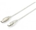 equip e'quip USB2.0 Kabel USB Anschlusskabel A/S-B/S 1.0m silber transparent (128653)
