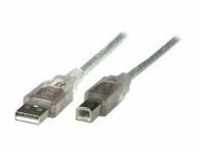 Manhattan USB-Kabel USB M bis Typ B M 2.0 5 m Silber (345408)
