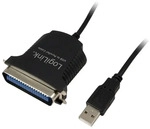 LogiLink AU0003C, LogiLink Parallel-Adapter USB parallel 1,5 m schwarz (AU0003C)