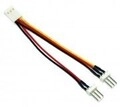 InLine L&uuml;fter Adapterkabel InLine&reg; 3-pin Molex Bu. an 2x St. (33433)