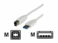 VALUE USB-Kabel USB M bis Typ B M 3.0 3 m weiß (11.99.8871)