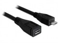 Delock USB-Verl&auml;ngerungskabel 5-polig Micro-USB Typ B M bis B W 1 m Schwarz (83248)