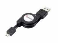 equip USB A/micro-USB B 2.0 1.0m 1m A Micro-USB B Schwarz Kabel Retractable Cable A/M