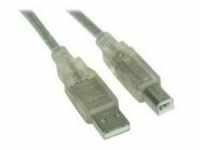 InLine USB-Kabel USB M bis Typ B M 10 m Transparent White (34550T)
