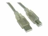 InLine USB-Kabel USB M bis Typ B M 7 m Transparent White (34557T)