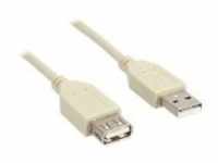 InLine USB-Verlängerungskabel USB M bis W 30 cm beige (34633)
