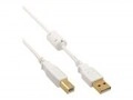 InLine USB-Kabel USB Typ B M bis M 2.0 5 m wei&szlig; (34555W)