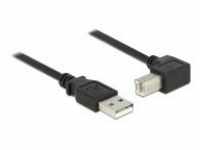 Delock USB-Kabel USB Typ B M bis M 2.0 2 m 90° Stecker Schwarz (83528)