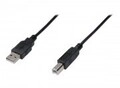 Assmann USB-Kabel USB M bis Typ B M 2.0 3 m geformt Schwarz (AK-300105-030-S)