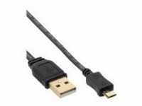 InLine USB-Kabel Micro-USB Typ B M bis USB M 3 m flach Schwarz (31730F)