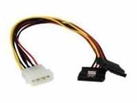 StarTech.com 12in 4 Pin Molex LP4 to 2x Latching SATA Power Y Cable Adapter...