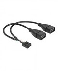 Delock USB-Kabel intern auf extern 9-poliger USB-Header W USB Typ A 4-polig W (83292)