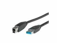 ROLINE USB-Kabel USB Typ A M bis Type B M 3.0 1.8 m Schwarz (11.02.8870)