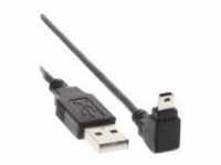 InLine USB-Kabel Mini-USB Typ B M bis USB M 2 m 90° Stecker Schwarz (34220)
