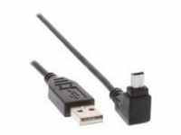 InLine USB-Kabel Mini-USB Typ B M bis USB M 2 m 90° Stecker Schwarz (34120)