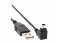 InLine USB-Kabel Mini-USB Typ B S bis USB M 2.0 3 m 90° Stecker Schwarz (34230)